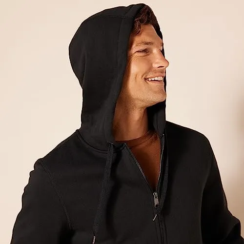 Amazon Essentials Men's Full-Zip Fleece Hoodie (Available in Big & Tall), Olive Heather, Small