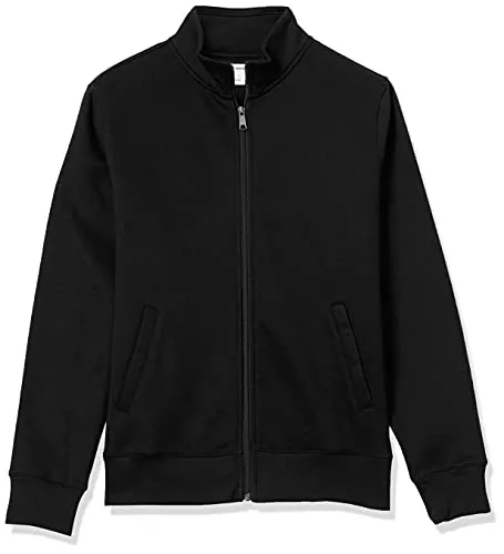 Amazon Essentials Men's Full-Zip Fleece Mock Neck Sweatshirt, Black, Large