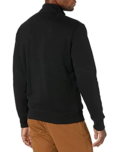 Amazon Essentials Men's Full-Zip Fleece Mock Neck Sweatshirt, Black, Large