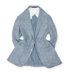 Barba Napoli - Blue Virgin Wool/Cotton/Silk Sports Jacket 52