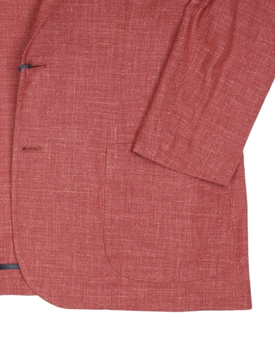 Barba Napoli - Dark Red Loro Piana Virgin Wool/Silk/Linen Sports Jacket 50