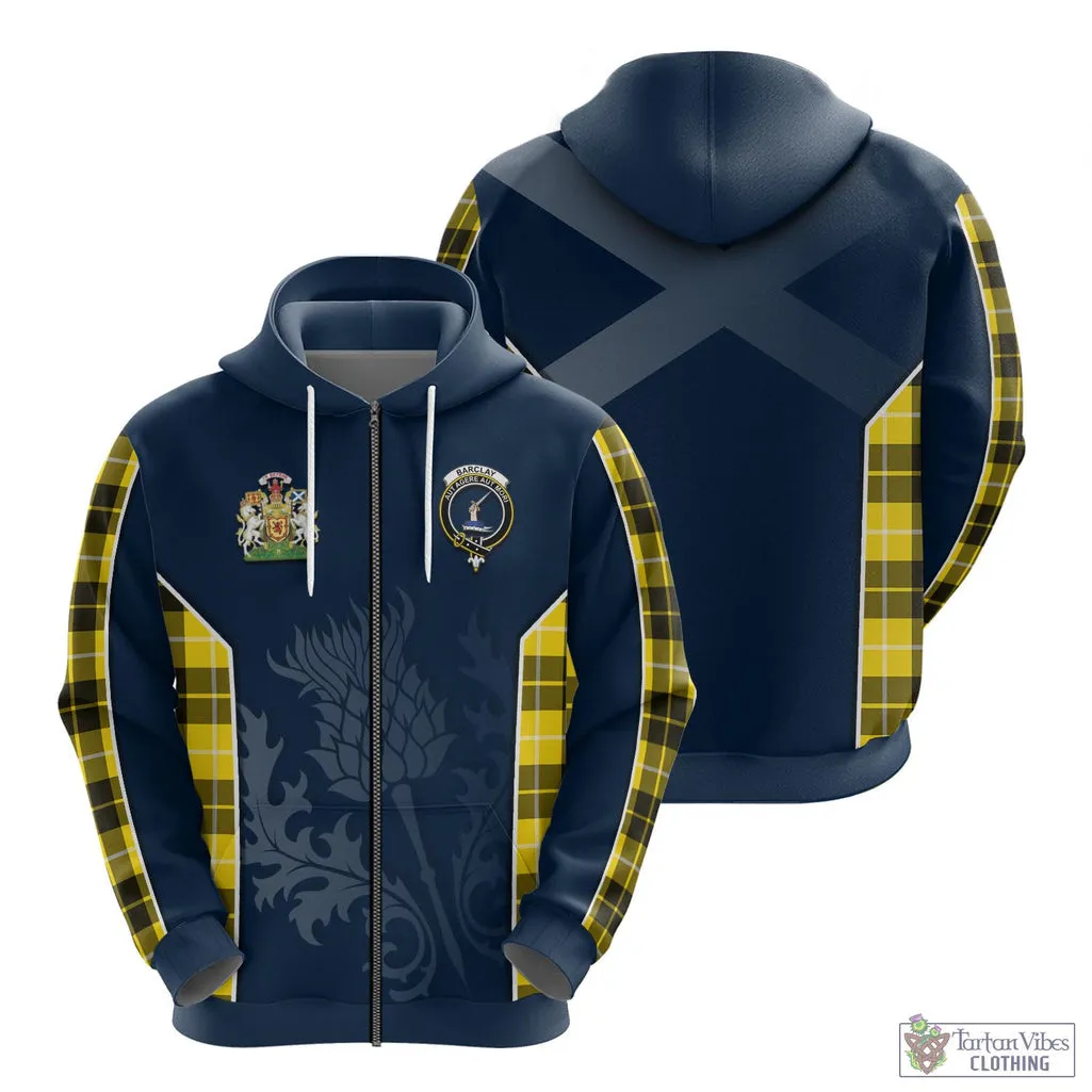 Barclay Dress Modern Tartan Hoodie with Family Crest and Scottish Thistle Vibes Sport Style
