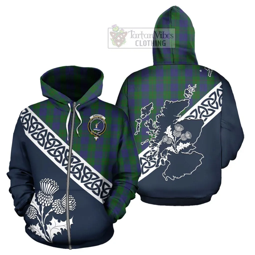 Barclay Tartan Hoodie Featuring Thistle and Scotland Map