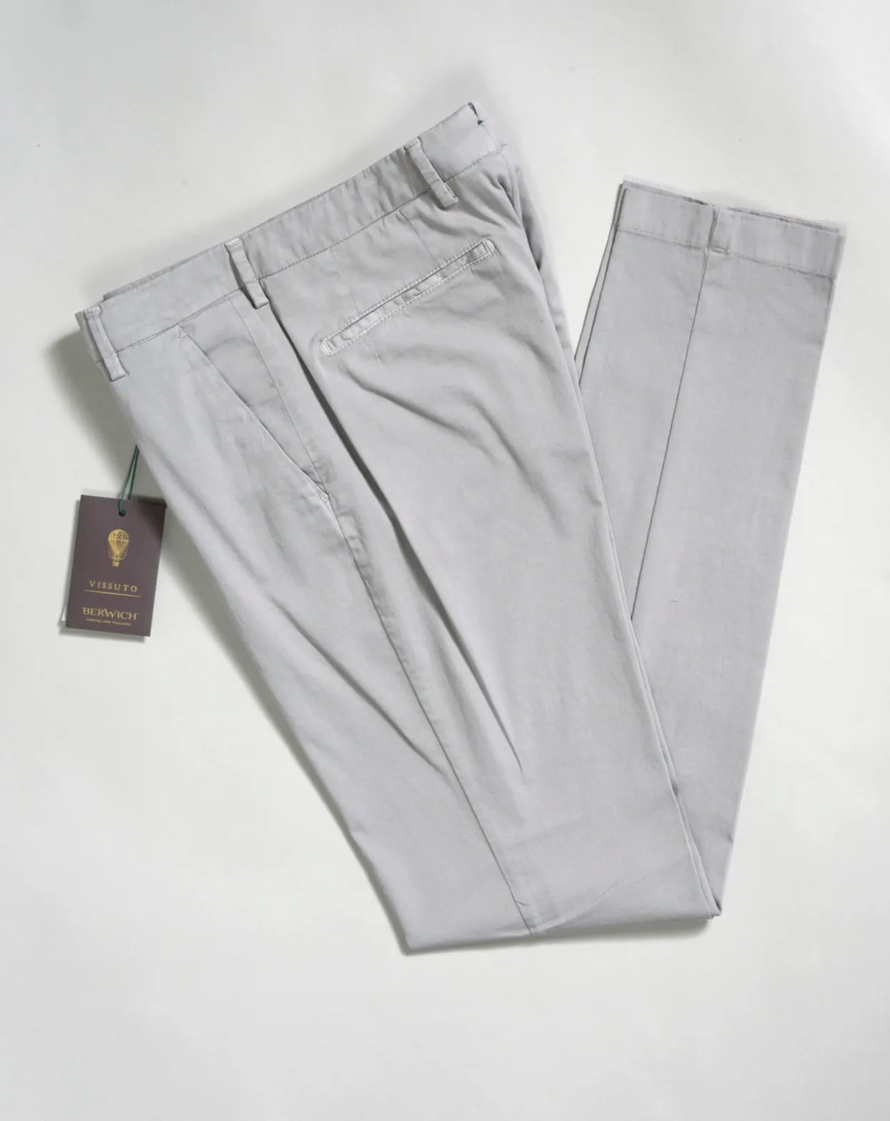 Berwich Morello Garment Dyed Chinos With Silk / Conza