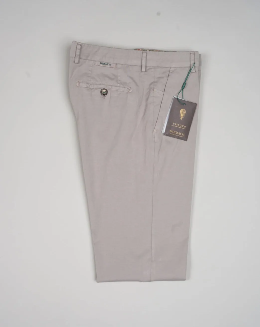 Berwich Morello Garment Dyed Chinos With Silk / Grigio