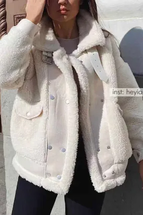 Boho Winter Coat, Fur Coat, Faux Fox Fur, for the love of White