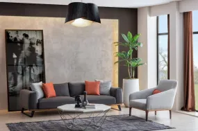 Chicago Relaxation Modern Sofa Set 4 1 with 5 Cushions (Grey)