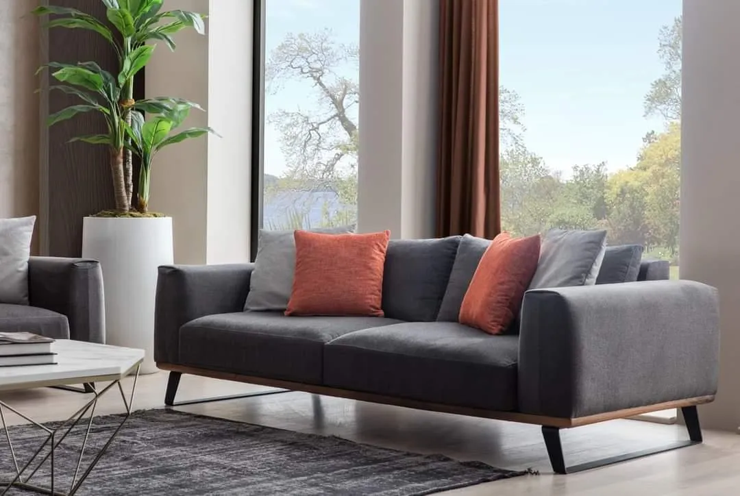 Chicago Relaxation Modern Sofa Set 4 1 with 5 Cushions (Grey)