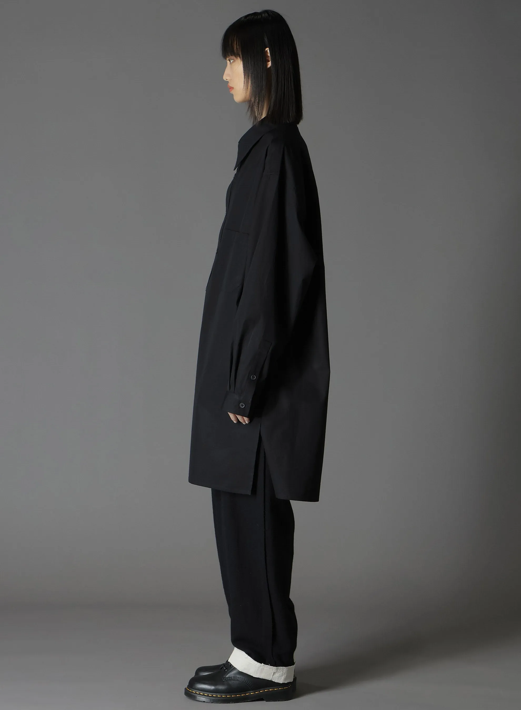 COTTON BROAD CLOTH SPARE COLLAR BIG SHIRT
