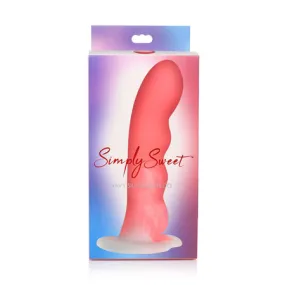 Curve Toys Simply Sweet 7' Wavy Silicone Dildo - Pink/White