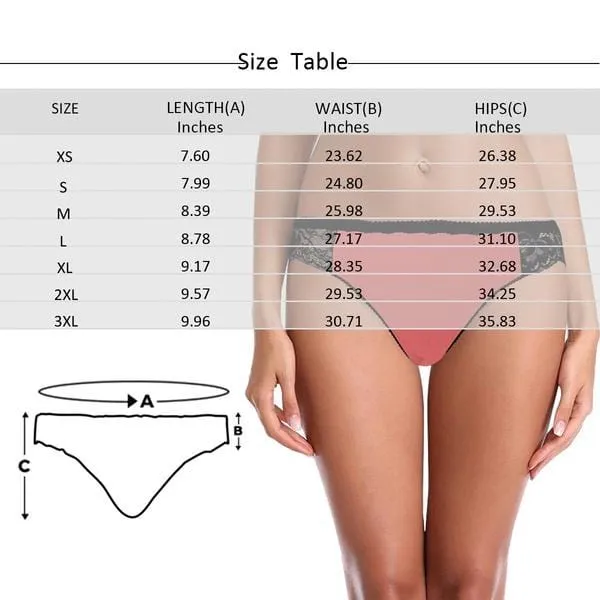 Custom Face Womens Panties Printed Sexy Licked It on Underwear Personalized Women's Lace Panty