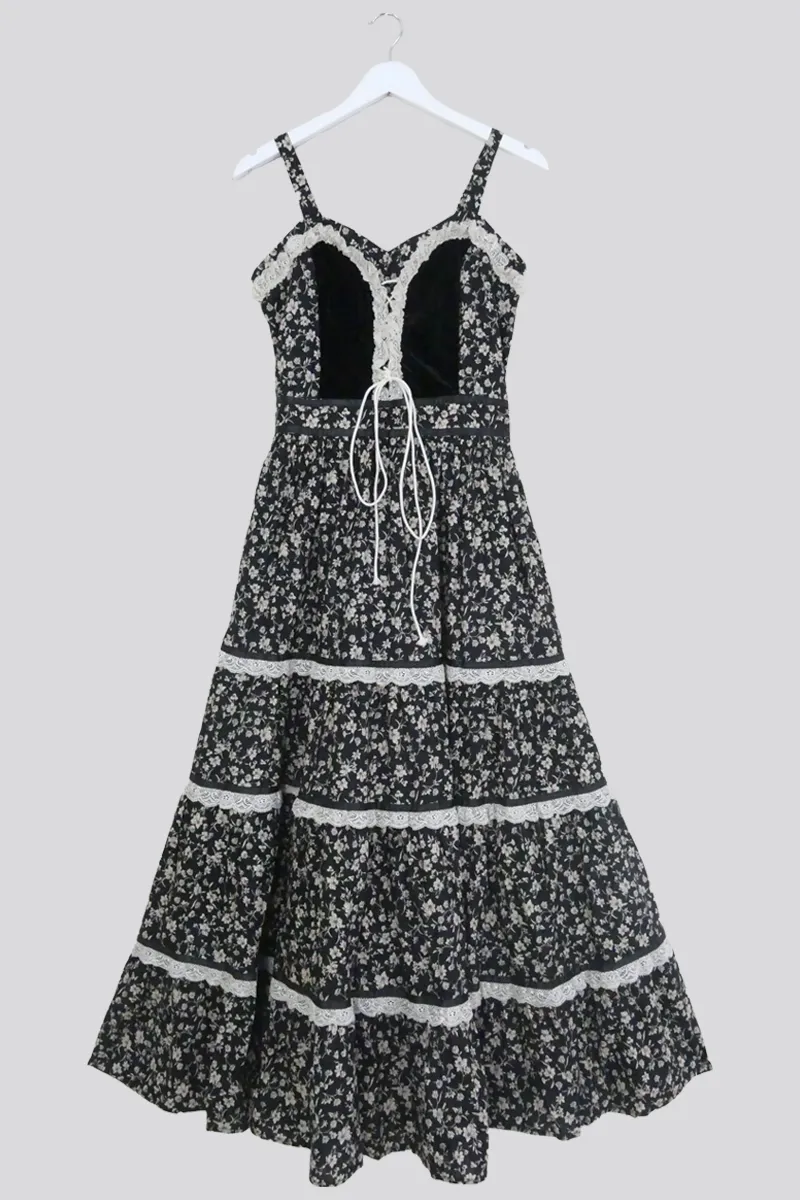 Darcy Maxi Dress in Gothic Galloway Black