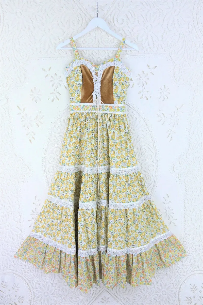 Darcy Maxi Dress in Saffron Bloom Yellow