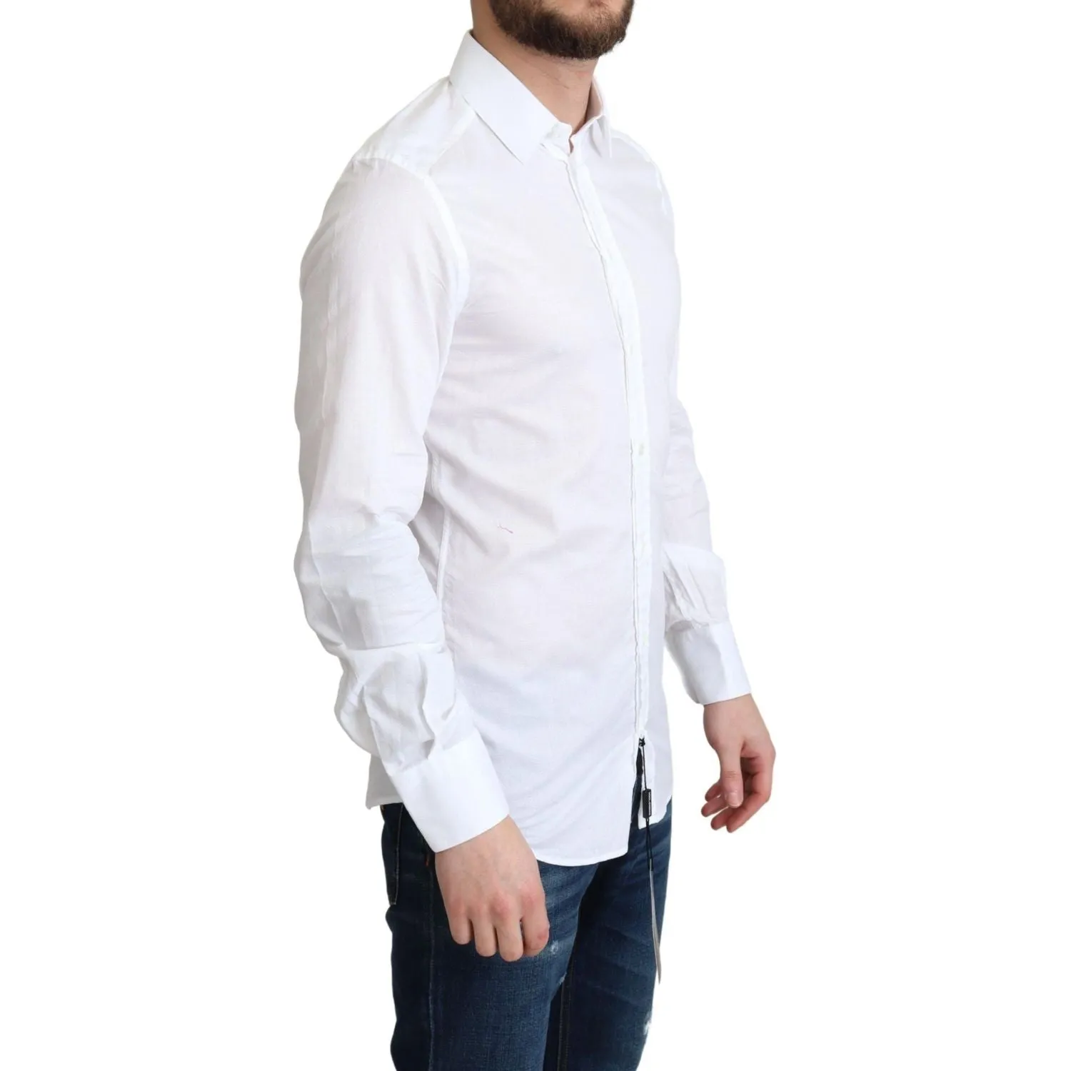 Dolce & Gabbana Elegant White Cotton Dress Shirt Slim Fit