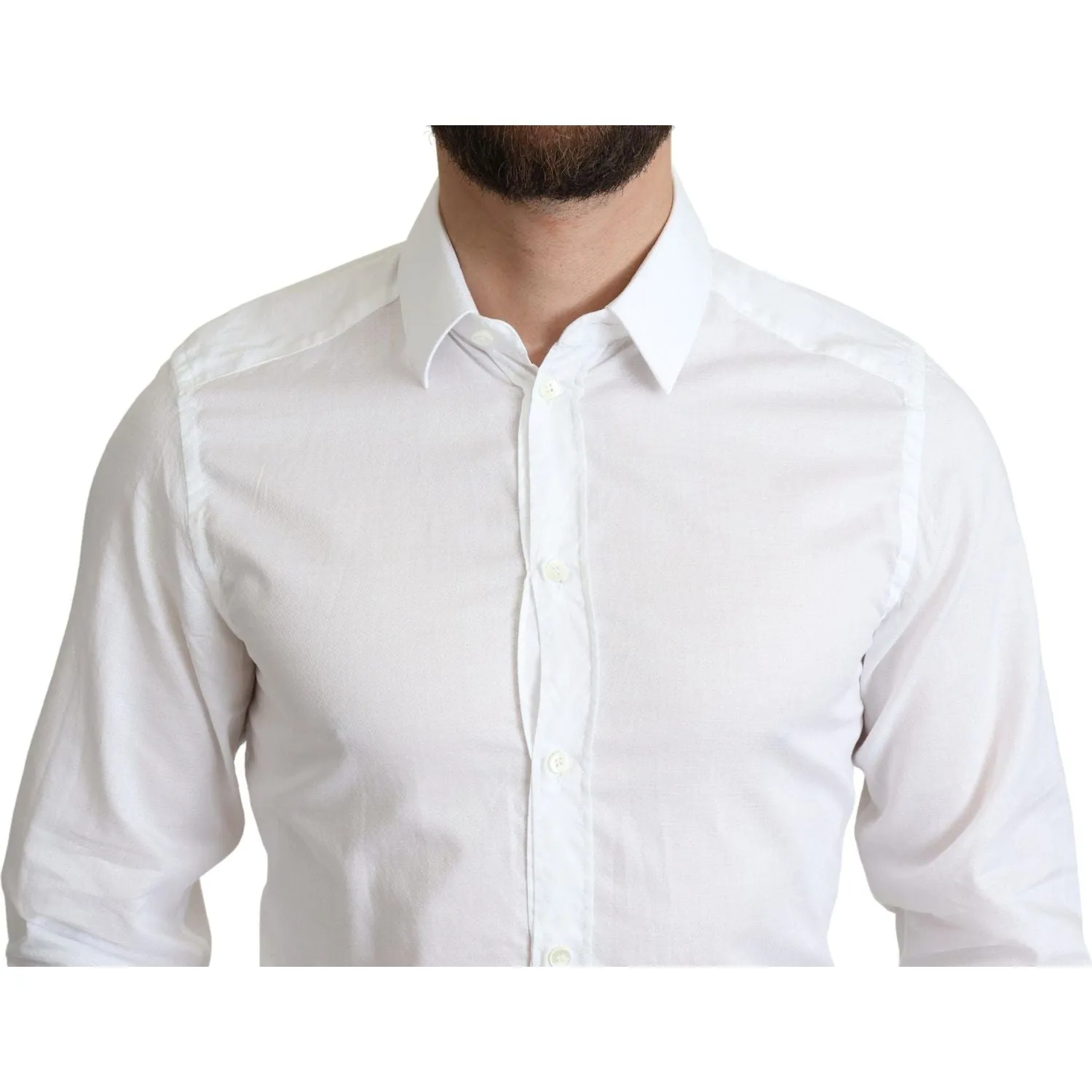Dolce & Gabbana Elegant White Cotton Dress Shirt Slim Fit