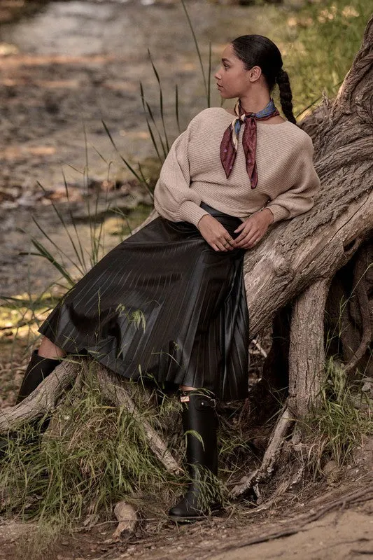 Ethereal Embrace Bishop Sleeve Sweater - Oatmeal