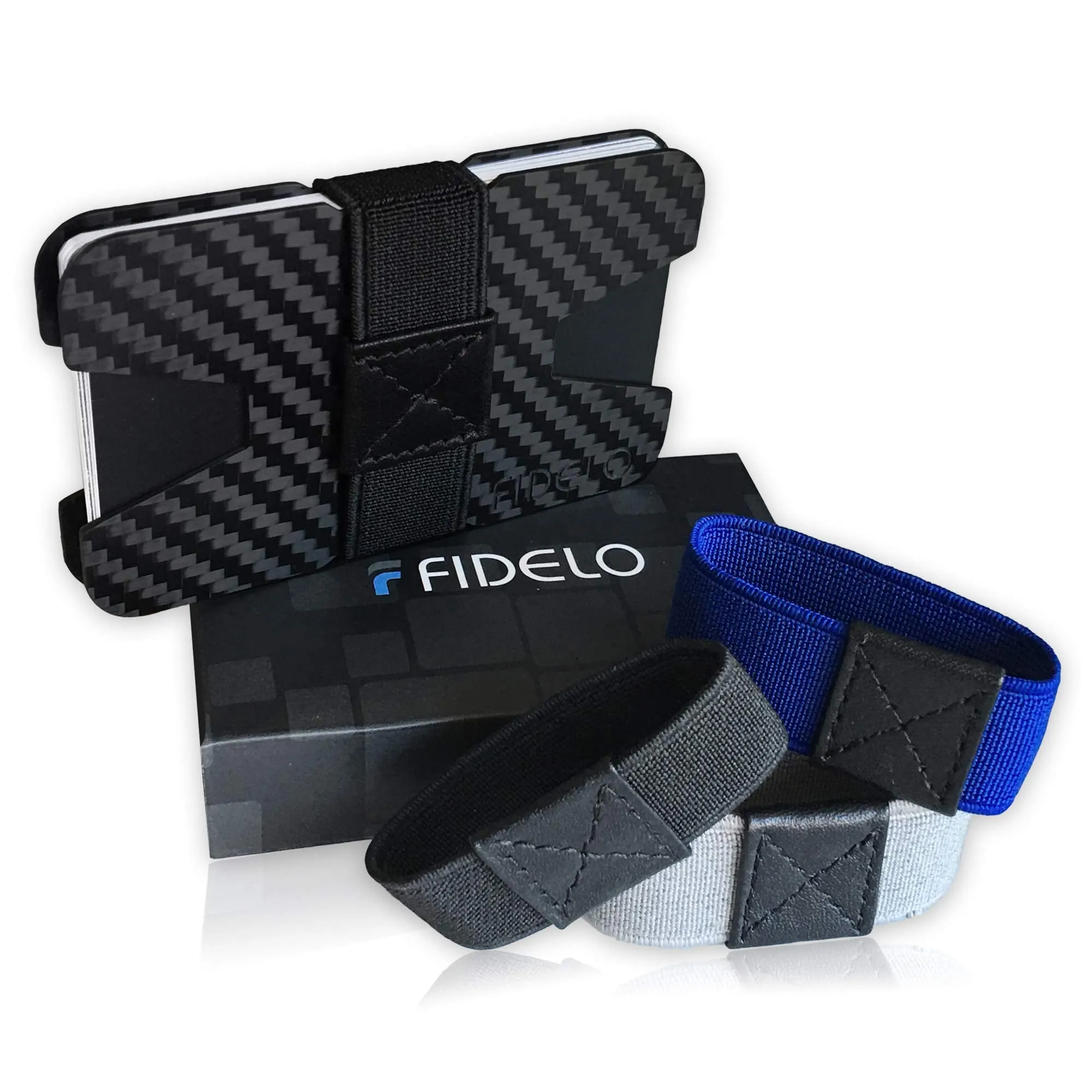 Fidelo Carbon Fiber Minimalist Wallet - Slim Credit Card Holder Money Clip Wallets for Men