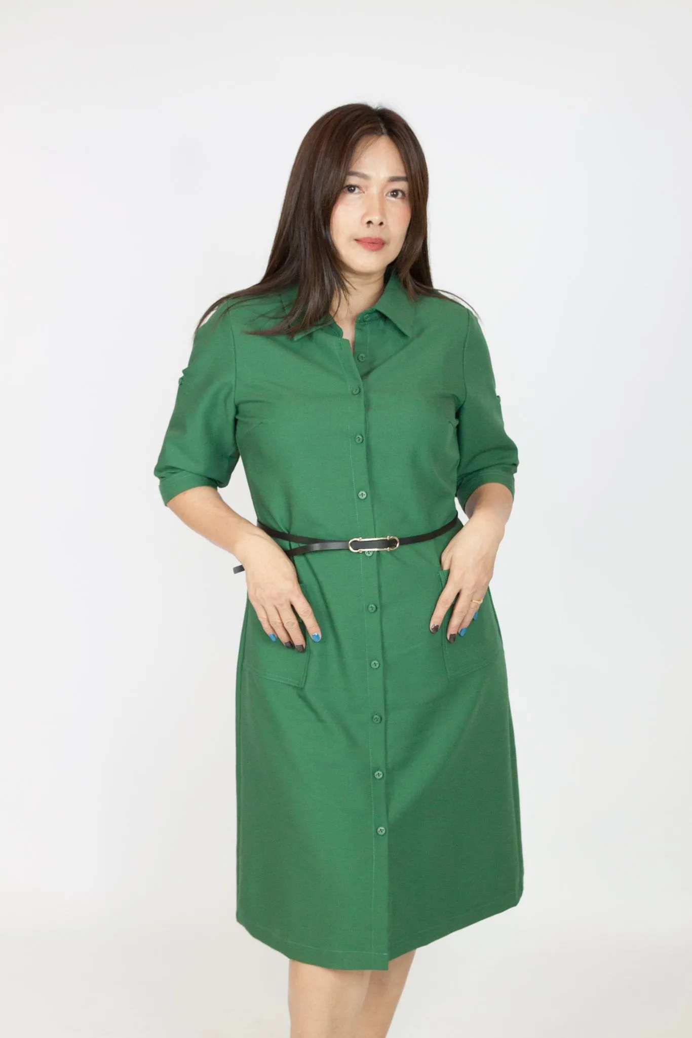 Formal Shirt Dress with Belt