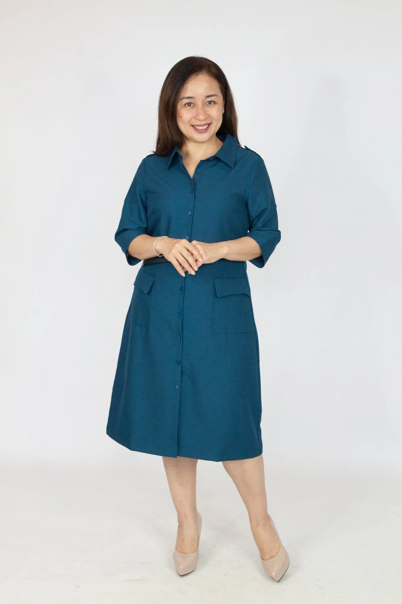 Formal Shirt Dress with Belt