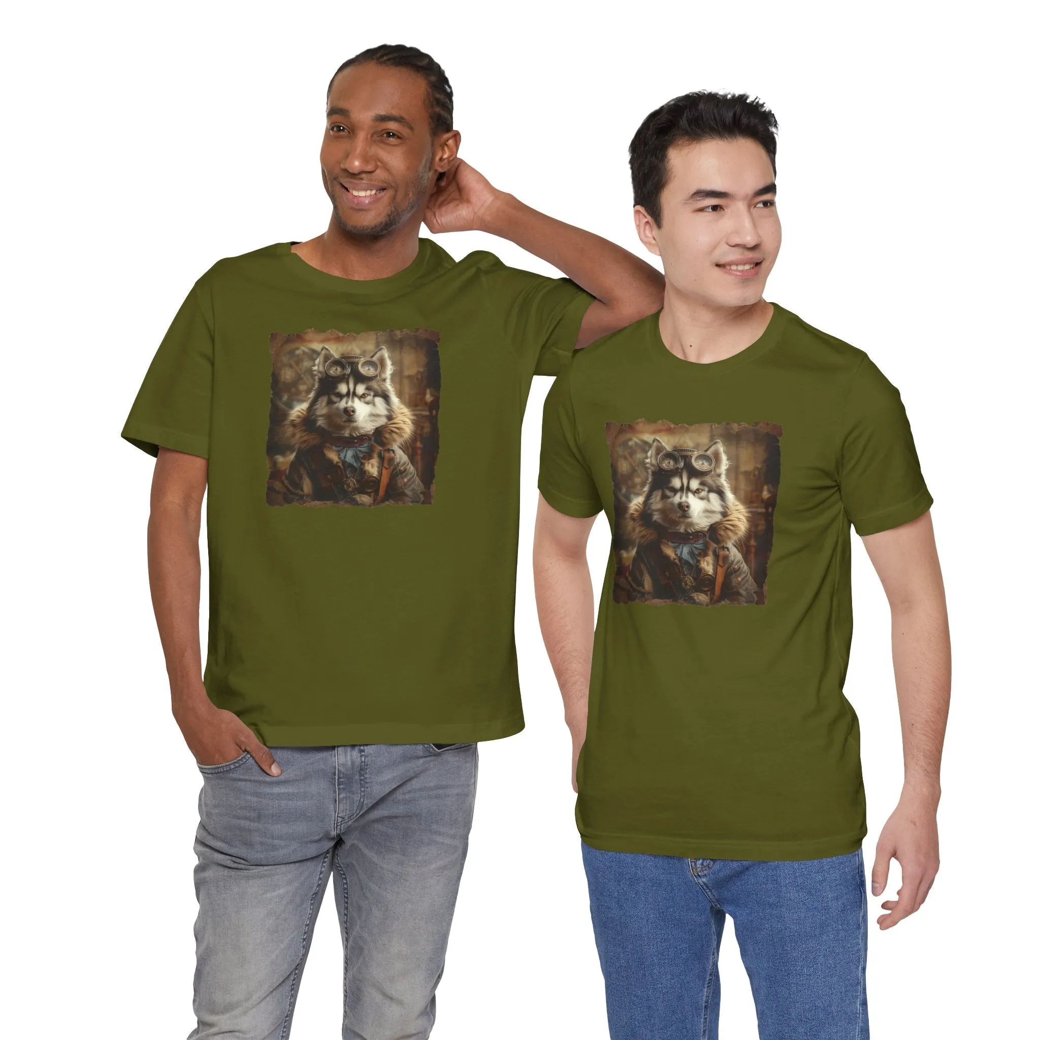 Husky Steampunk Aviator Dog Lover - Short Sleeve T-Shirt XS-5XL