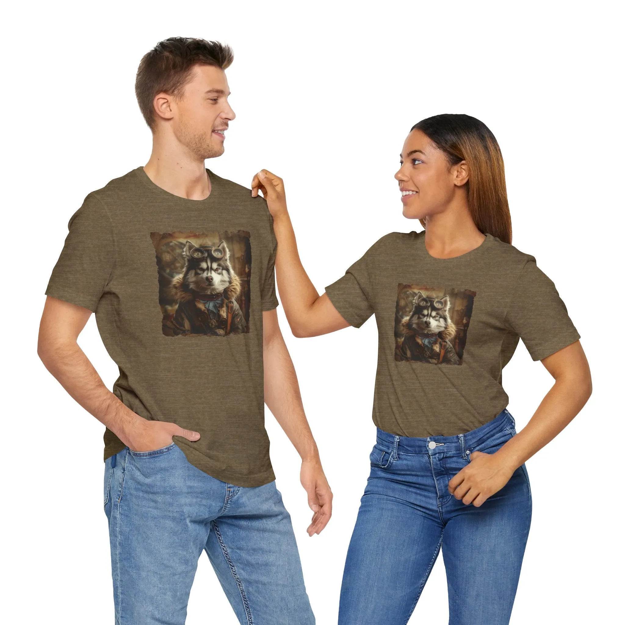 Husky Steampunk Aviator Dog Lover - Short Sleeve T-Shirt XS-5XL