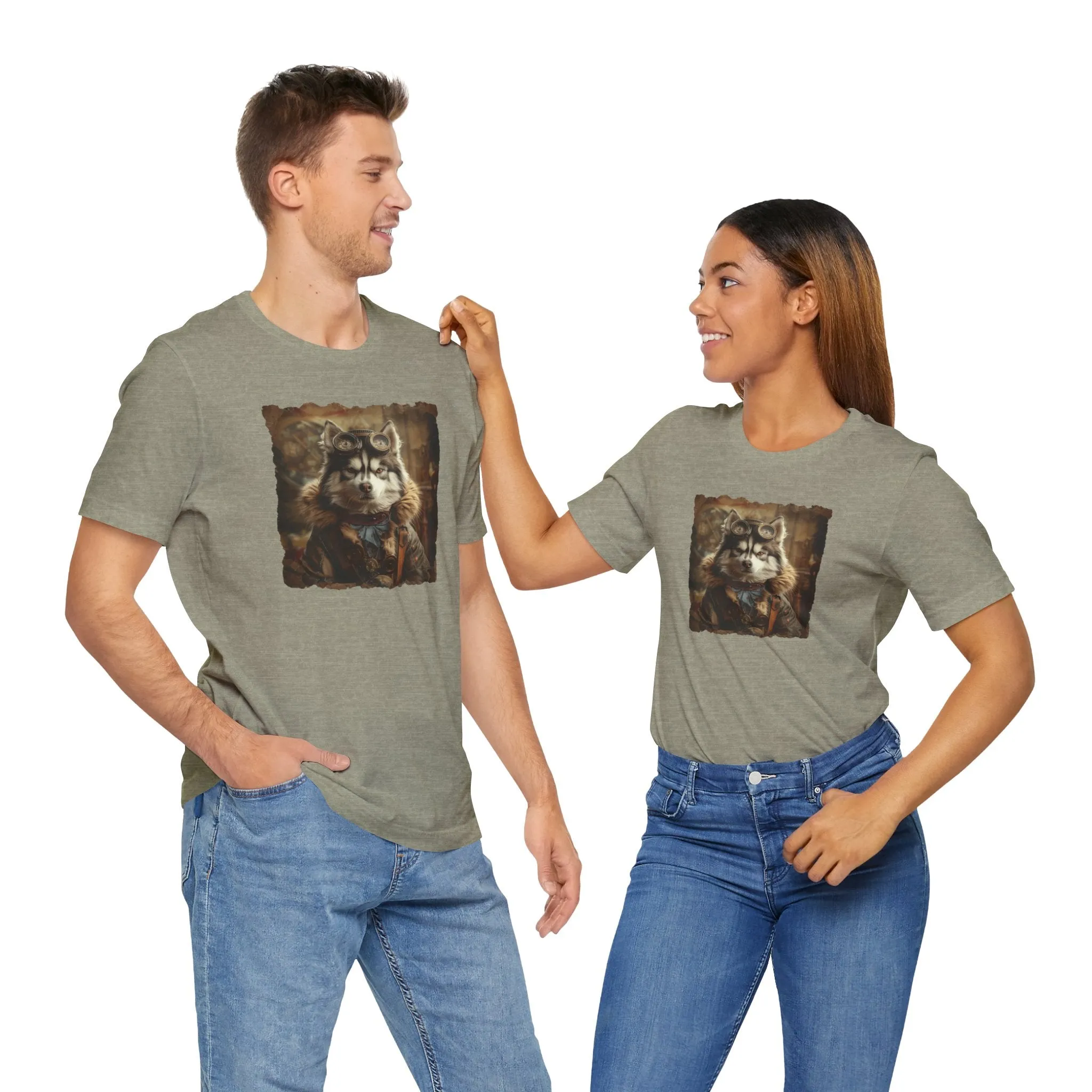 Husky Steampunk Aviator Dog Lover - Short Sleeve T-Shirt XS-5XL
