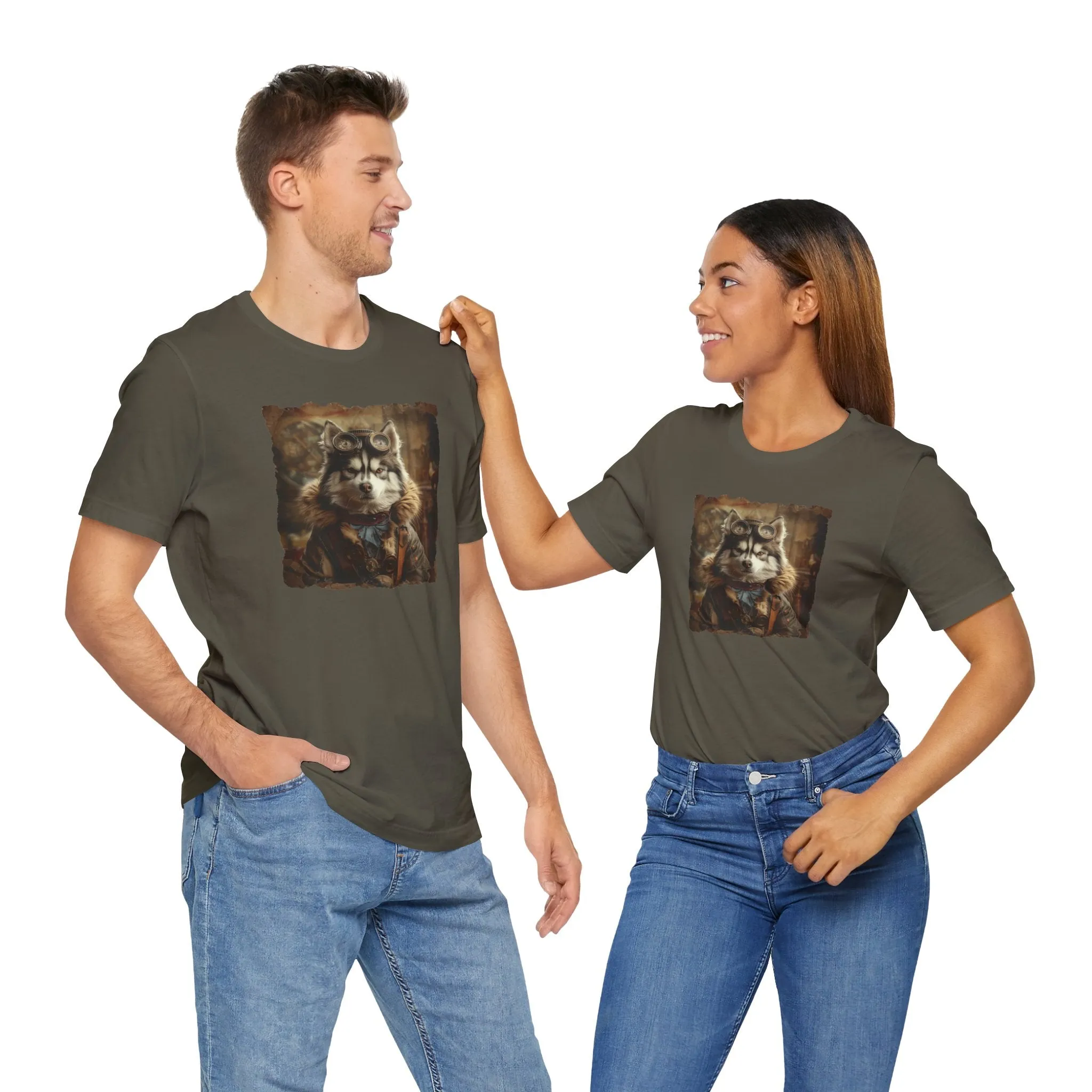 Husky Steampunk Aviator Dog Lover - Short Sleeve T-Shirt XS-5XL