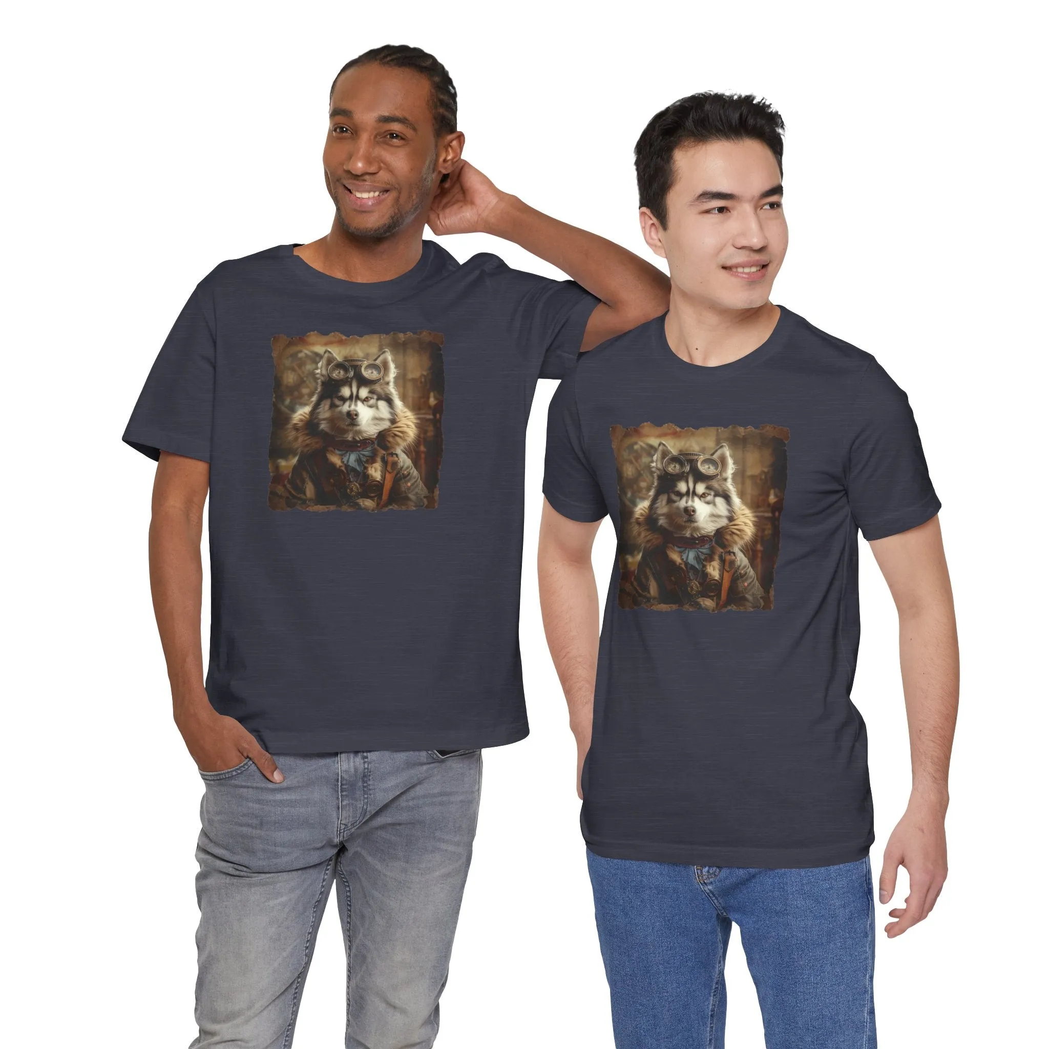 Husky Steampunk Aviator Dog Lover - Short Sleeve T-Shirt XS-5XL