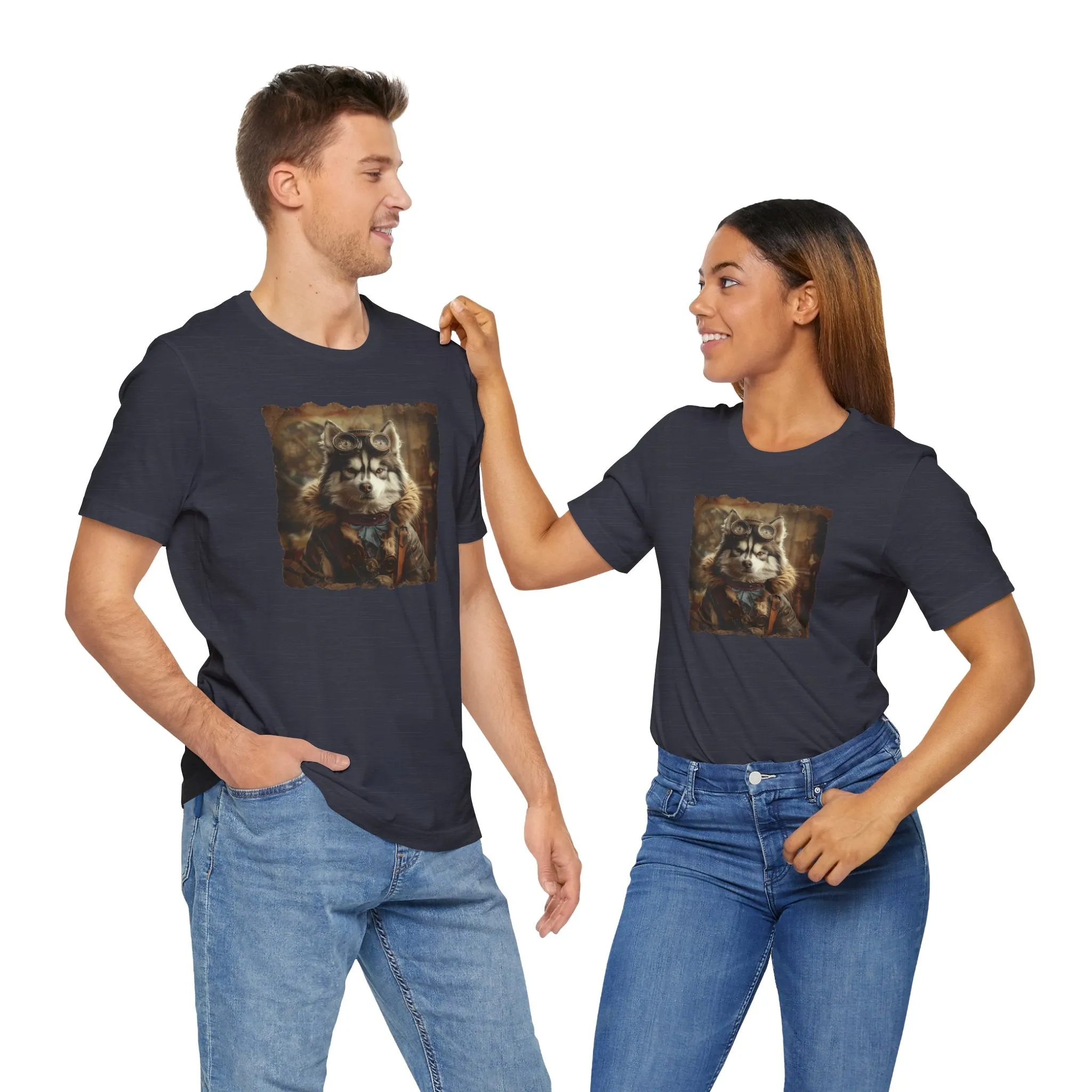 Husky Steampunk Aviator Dog Lover - Short Sleeve T-Shirt XS-5XL