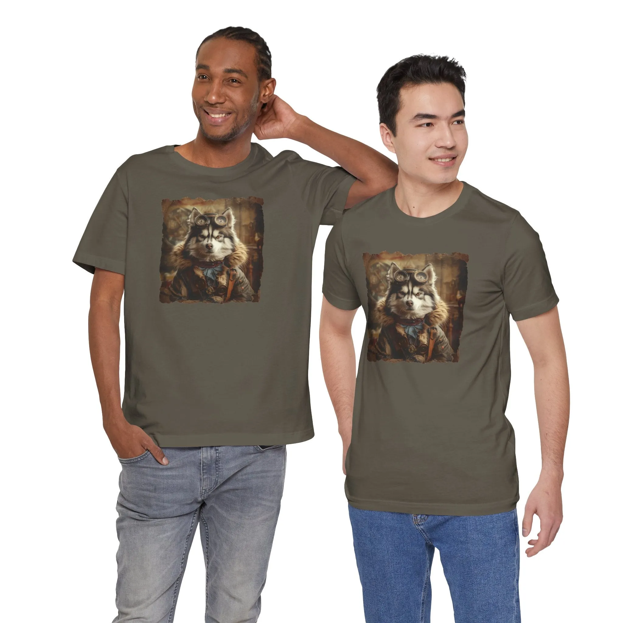 Husky Steampunk Aviator Dog Lover - Short Sleeve T-Shirt XS-5XL