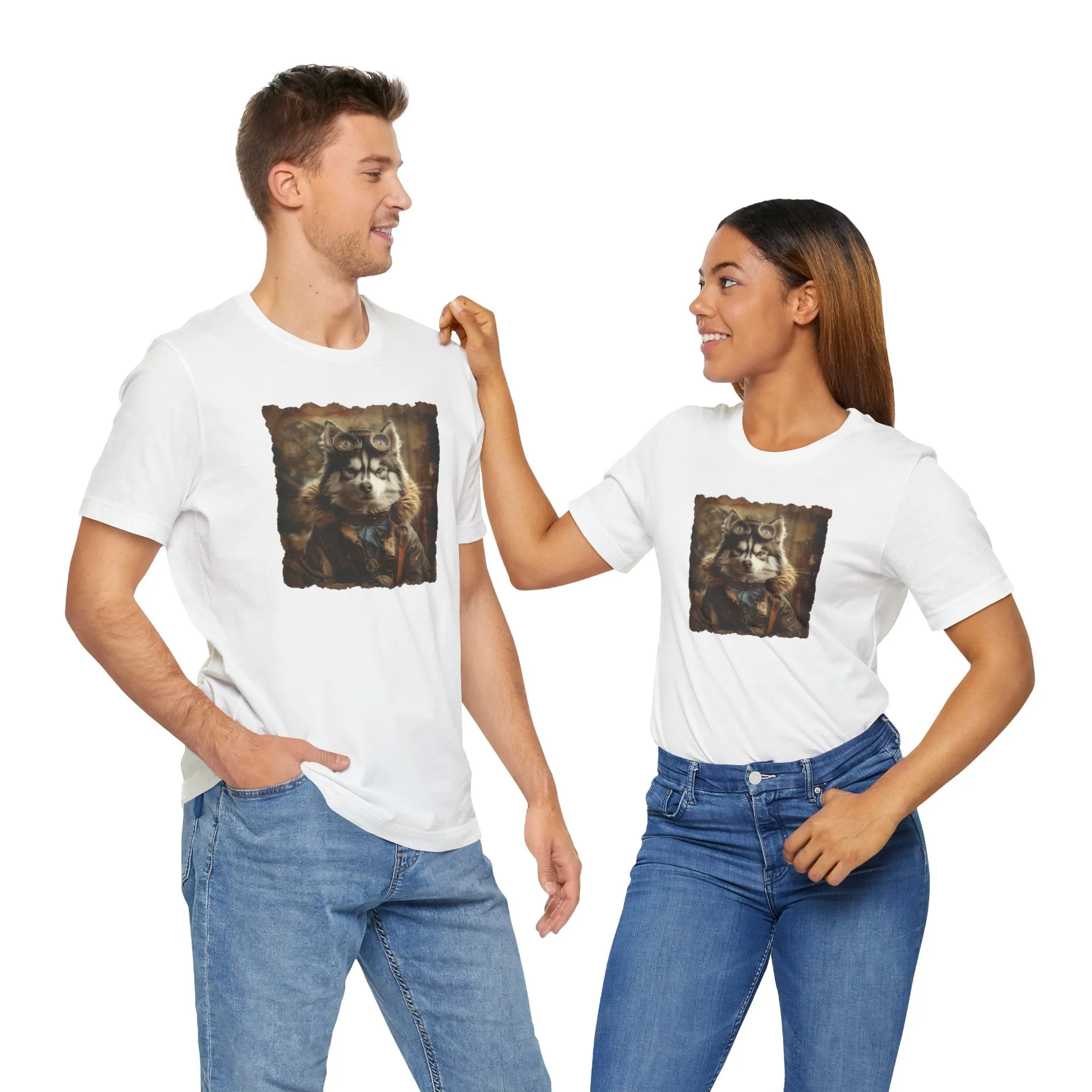 Husky Steampunk Aviator Dog Lover - Short Sleeve T-Shirt XS-5XL