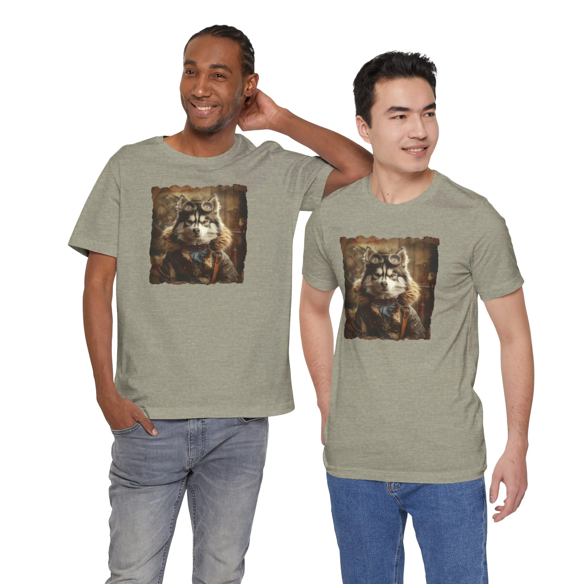 Husky Steampunk Aviator Dog Lover - Short Sleeve T-Shirt XS-5XL