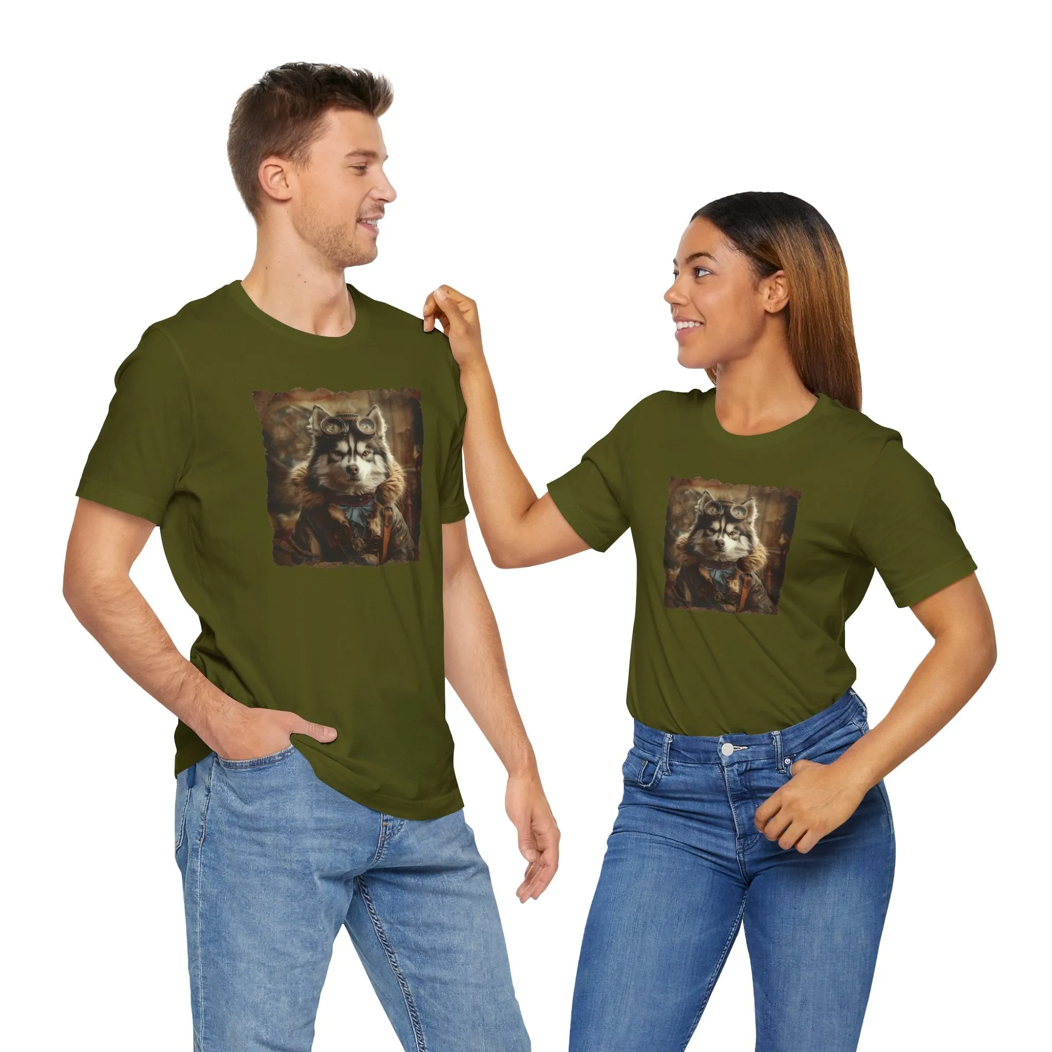 Husky Steampunk Aviator Dog Lover - Short Sleeve T-Shirt XS-5XL