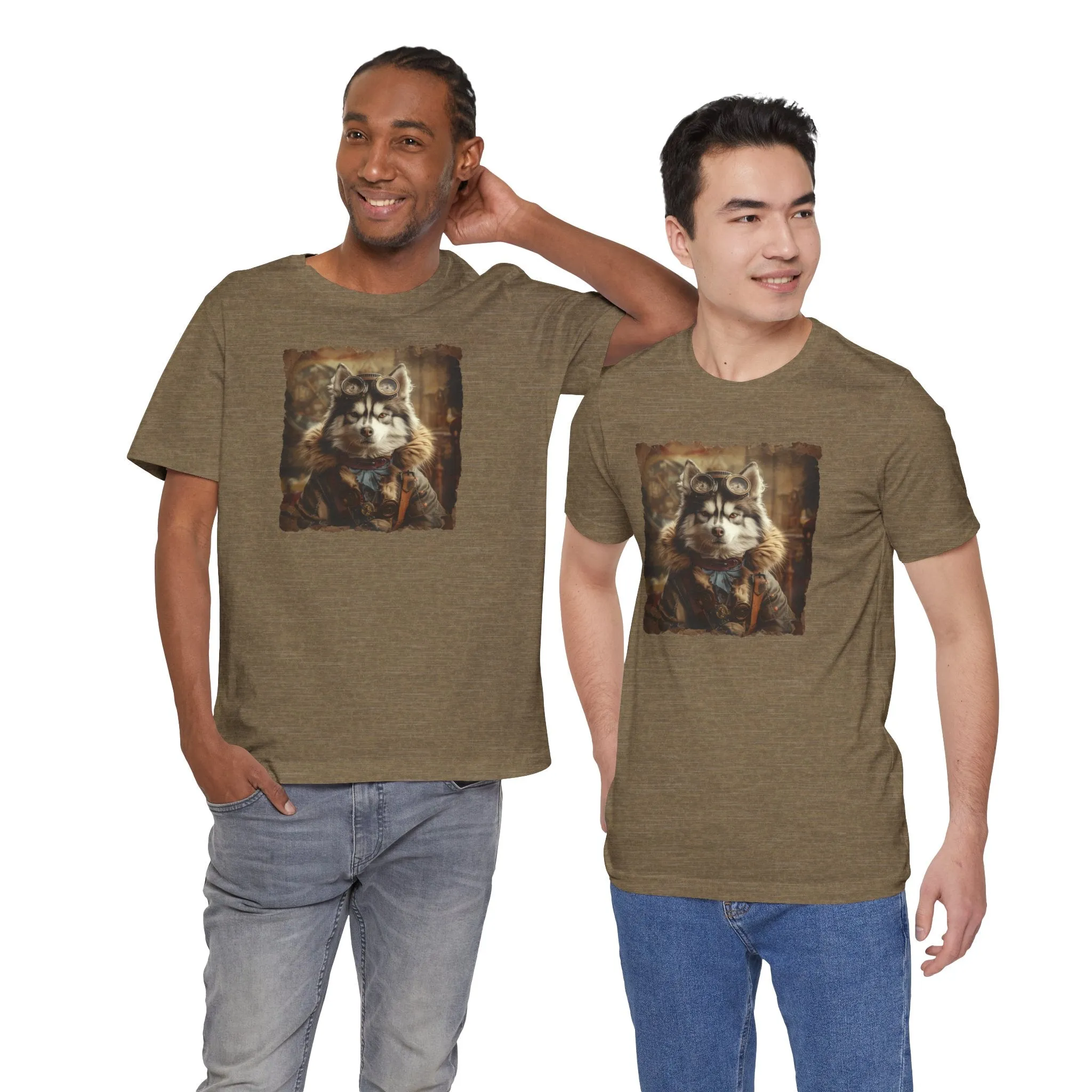 Husky Steampunk Aviator Dog Lover - Short Sleeve T-Shirt XS-5XL