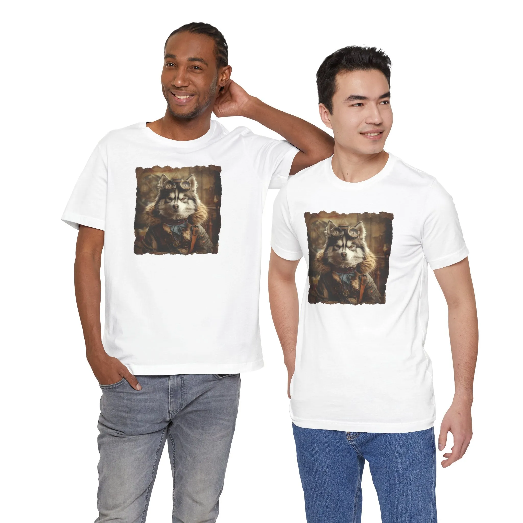 Husky Steampunk Aviator Dog Lover - Short Sleeve T-Shirt XS-5XL