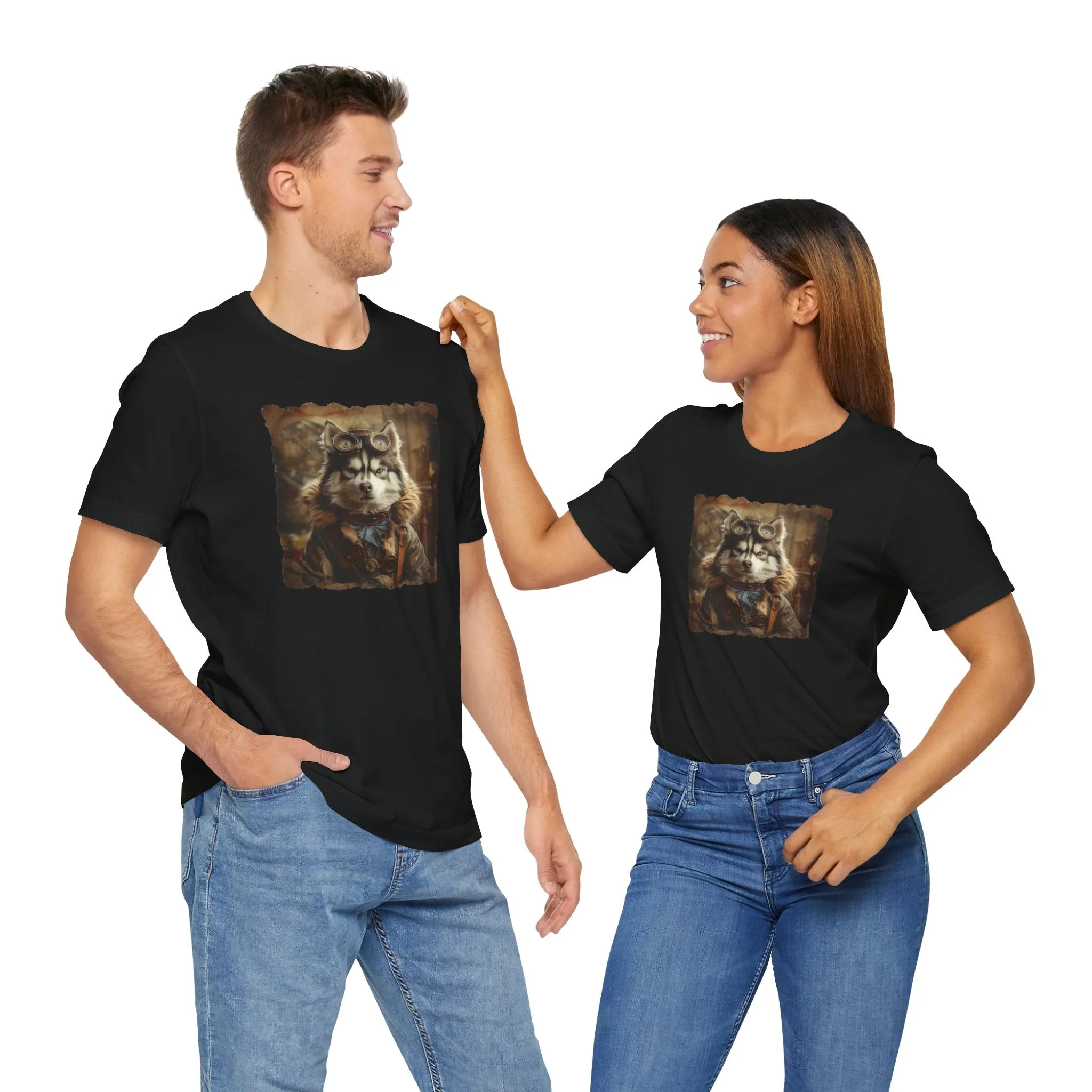 Husky Steampunk Aviator Dog Lover - Short Sleeve T-Shirt XS-5XL