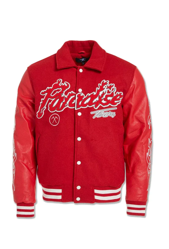 JORDAN CRAIG PARADISE TOUR VARSITY JACKET (BF STEAL) (RED)