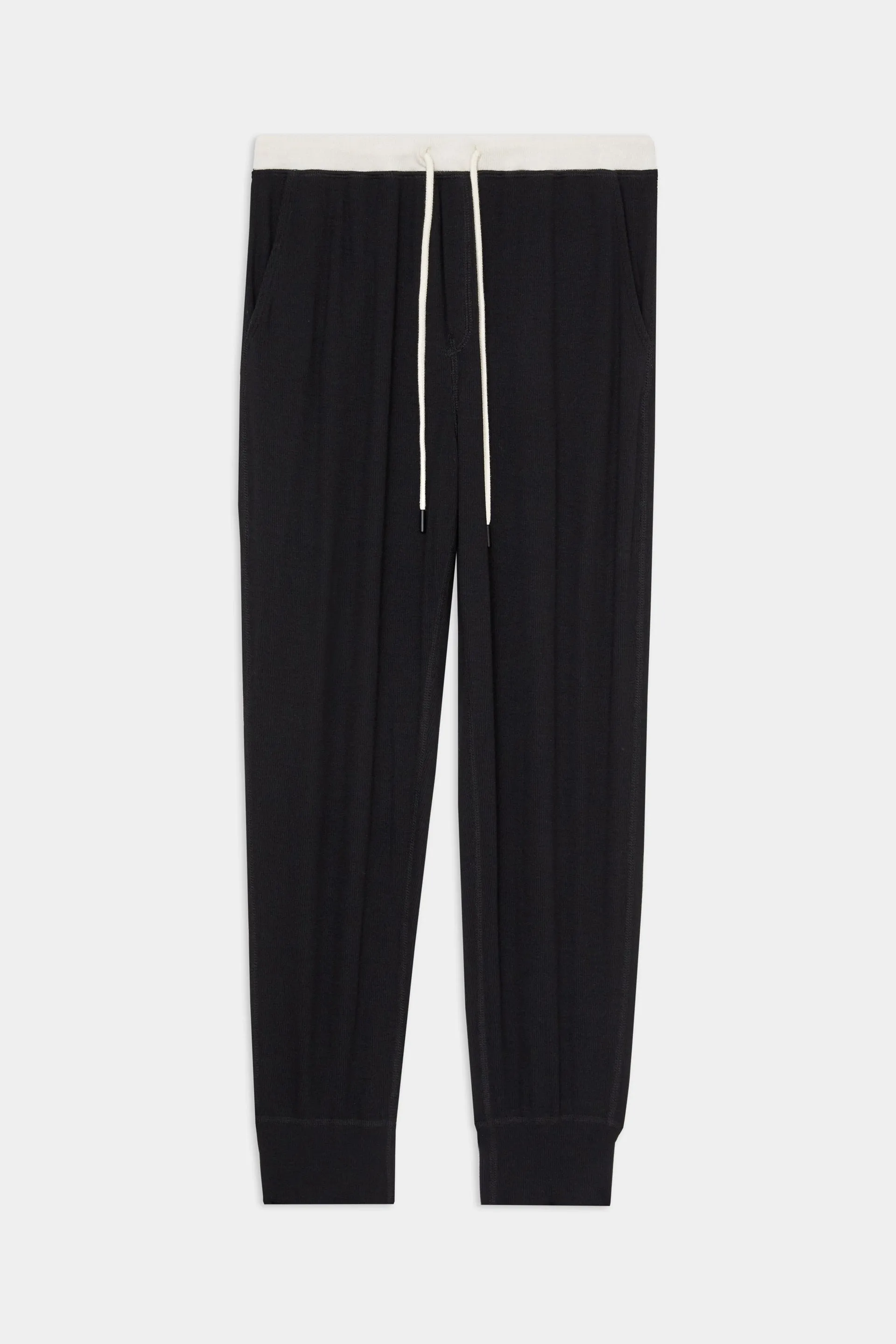 Kiki Rib 7/8 Sweatpant, Black/Vintage White