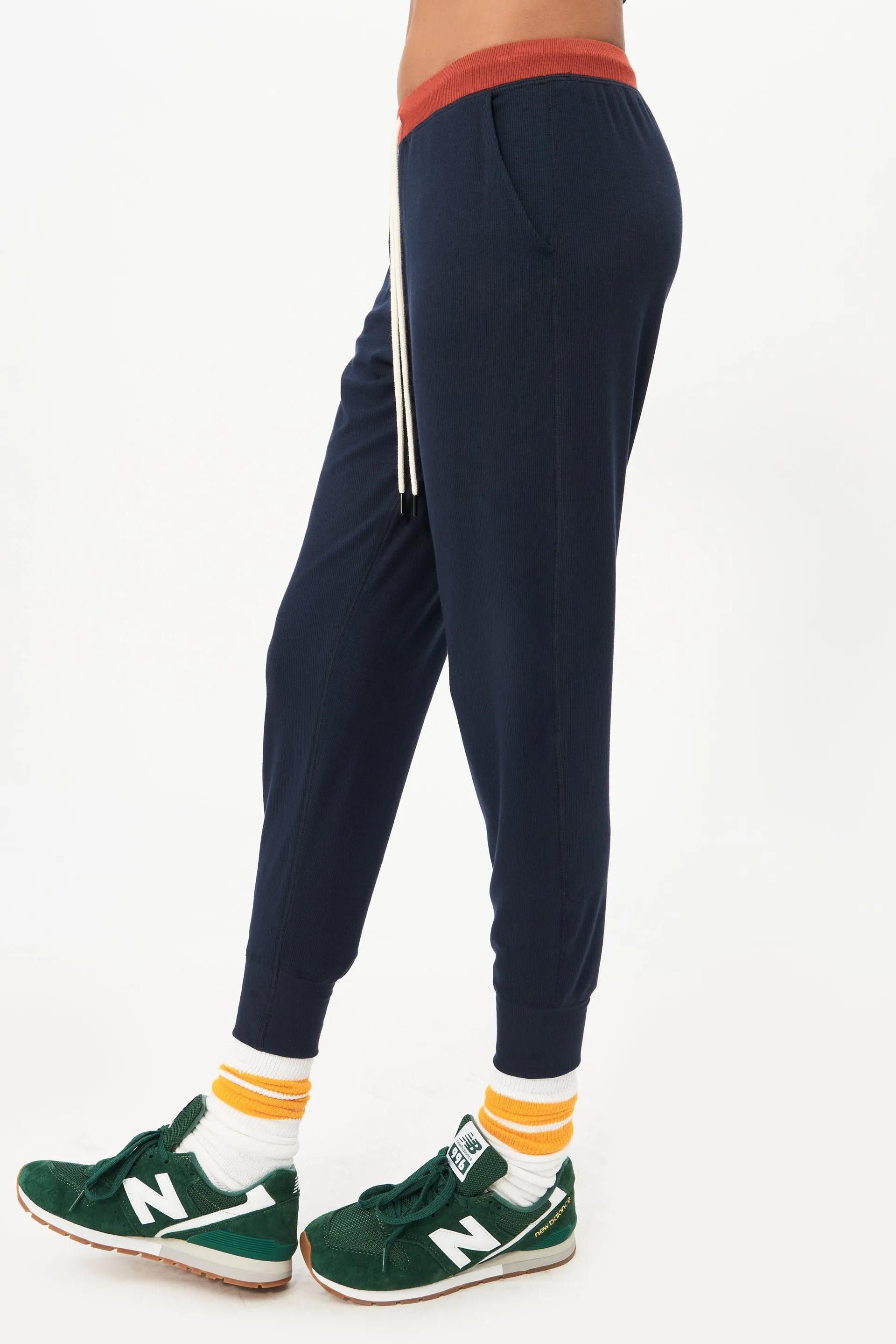 Kiki Rib 7/8 Sweatpant, Indigo/Rum