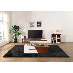 Large Black Shaggy Floor Rug 230x160cm Insulated Non-Slip