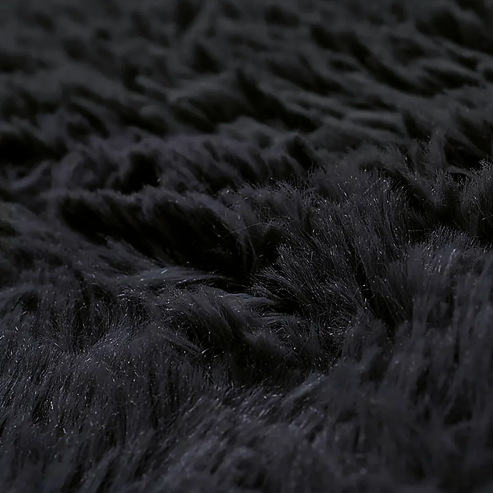 Large Black Shaggy Floor Rug 230x160cm Insulated Non-Slip