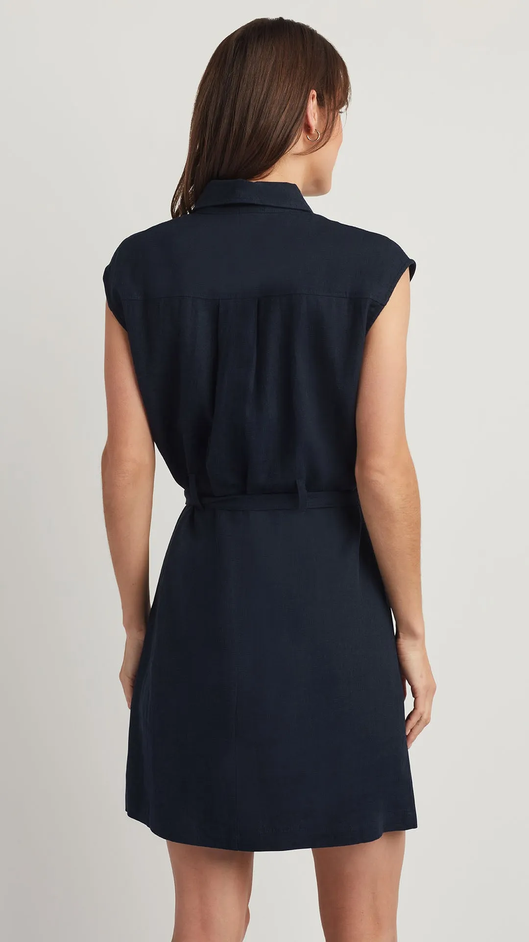 LINEN BLEND SHIRT DRESS