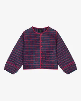 Lowie Teal and Red Check Quilted Jacket