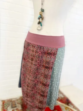 Mauve Slate Abstract Funky Knit Skirt