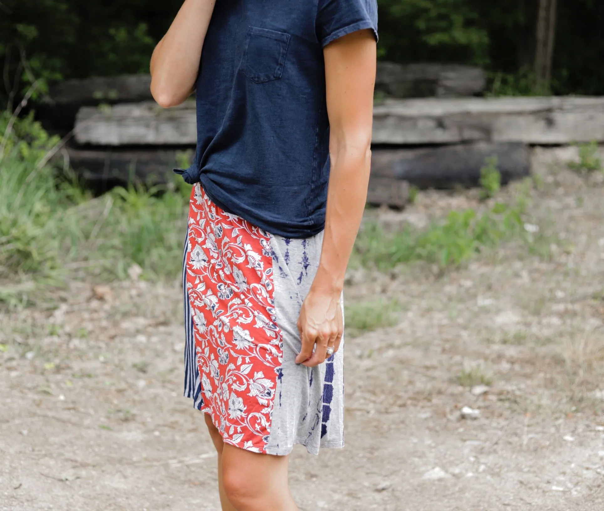 Mauve Slate Abstract Funky Knit Skirt
