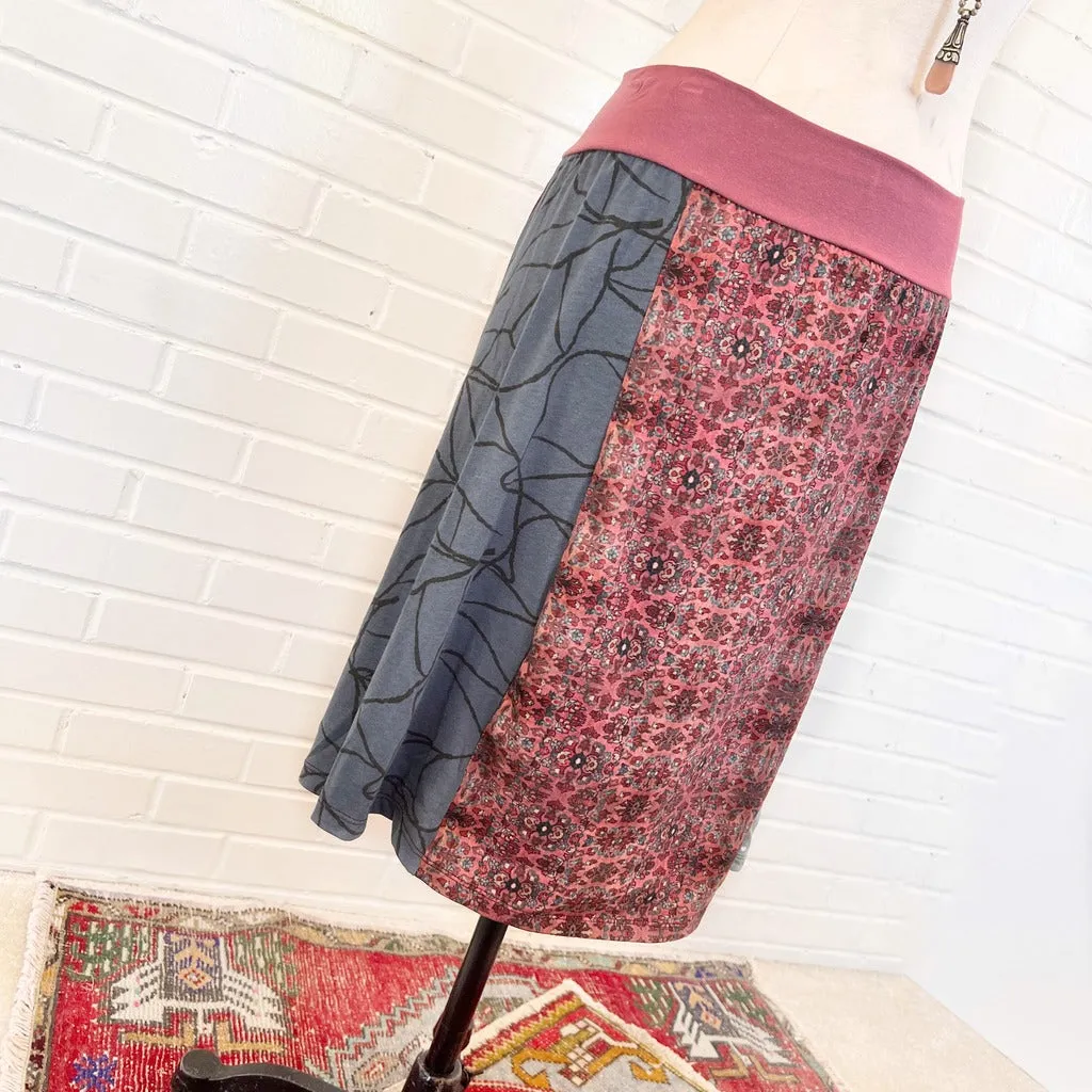 Mauve Slate Abstract Funky Knit Skirt