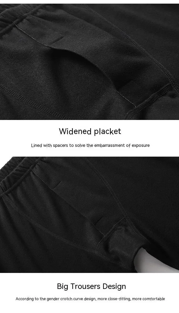 Men's Thermal Underwear Fleece-lined Double-sided Brushed Long John set
