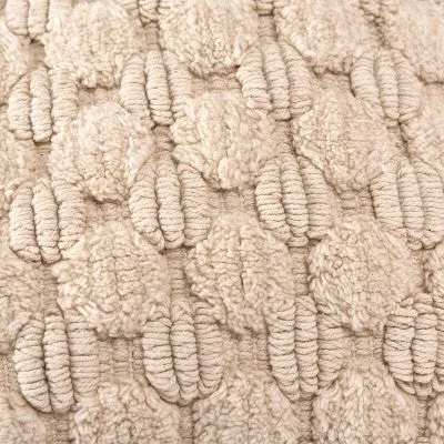New - 20"x20" Oversize Solid Textured Square Throw Pillow Cover Natural - Rizzy Home