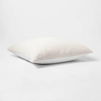 New - Euro Reversible Textured Cotton Chambray Coverlet Sham White - Casaluna