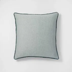 New - Euro Textured Chambray Cotton Pillow Sham Dark Teal Blue - Casaluna